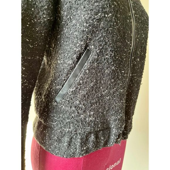 Abercrombie black speckled bomber jacket wool blend size S - Picture 12 of 12